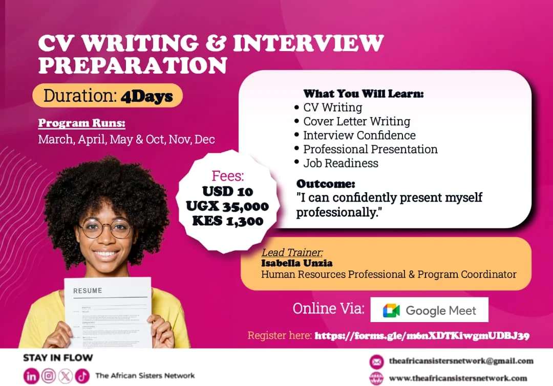 Original TASN course poster for CV Writing & Interview Preparation