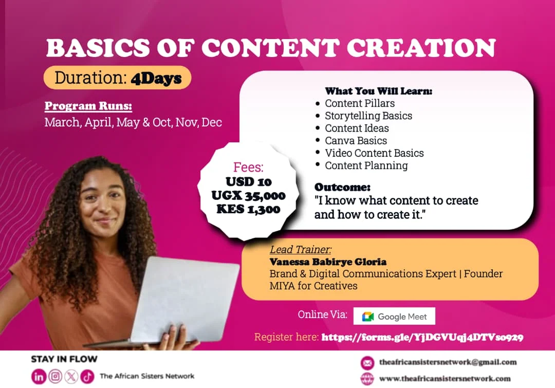 Original TASN course poster for Basics of Content Creation